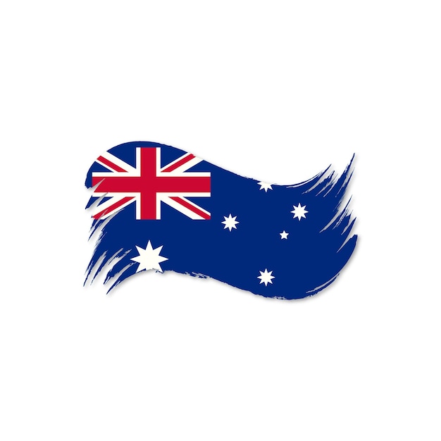 Vector vector flat happy australia day flag with white background