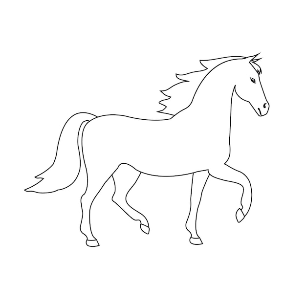 vector flat horse