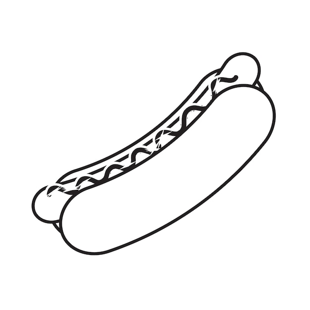 Vector vector flat hot dog