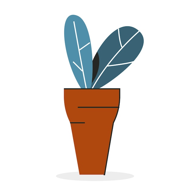 Vector flat houseplants illustrated