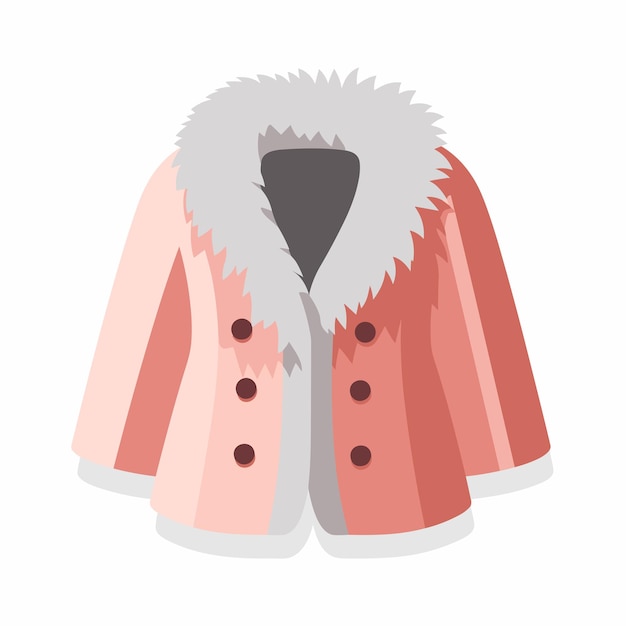 Вектор Векторная плоская икона стильная куртка с роскошным меховым воротником и элегантными пуговицами