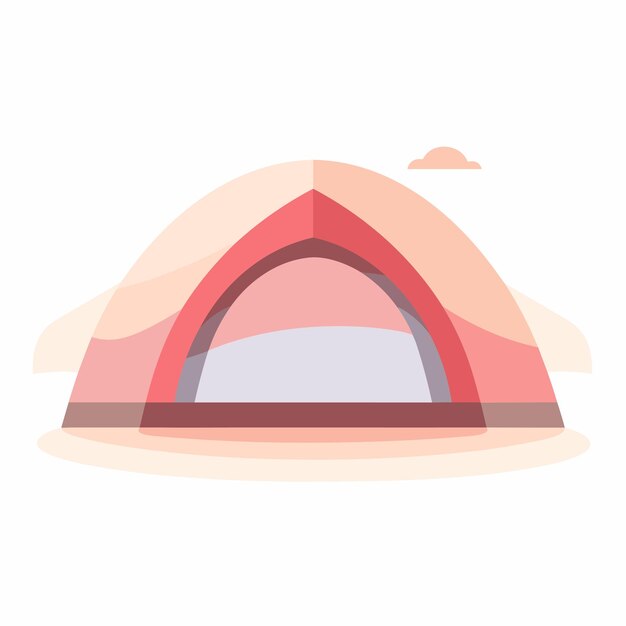 Vector vector flat icon an abstract illustration of a tent against a vibrant sky background