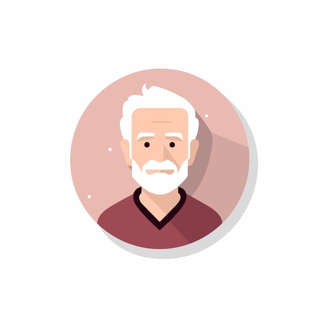 Vector flat icon a bearded man in a circular frame