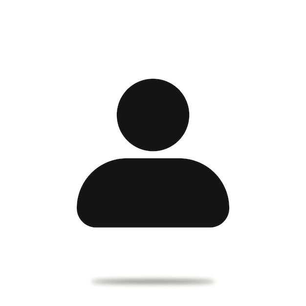 L'icona piatta vettoriale dell'avatar uomo è una semplice figura nera in stile minimalista adatta al tuo design sui social media e più x9xa