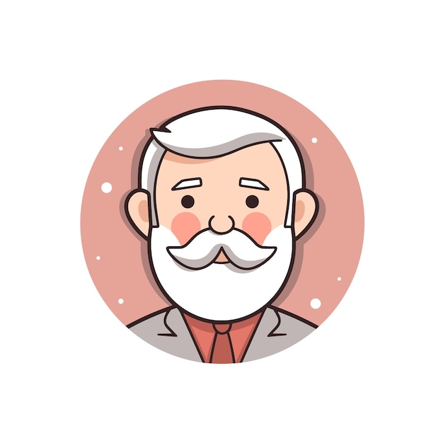 Vector vector of a flat icon of a man with a beard and a mustache