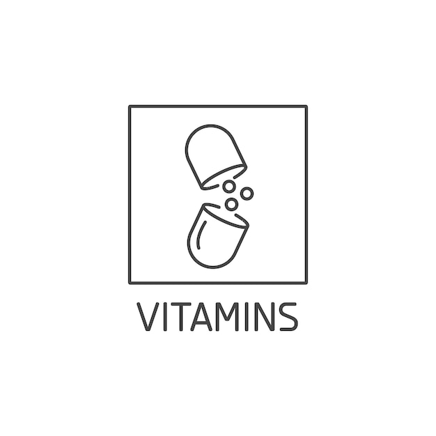 Vector flat icon of medical bottle of pills vitamins capsules lozenges Medication care for the h