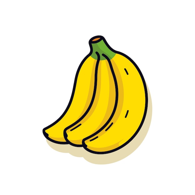 Vector flat icon of a pile of ripe bananas on a clean white background