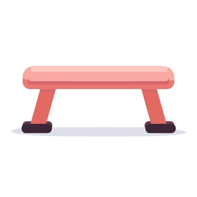 Vector flat icon a pink bench on a white floor