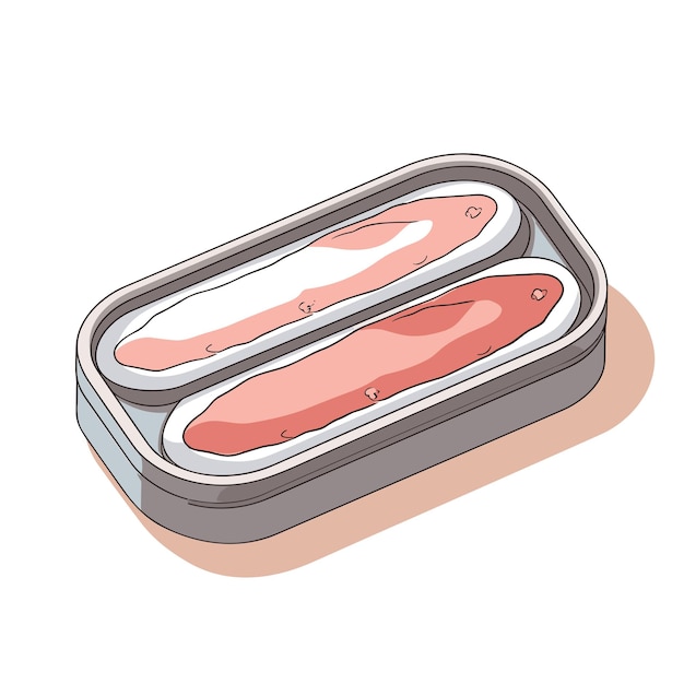 Vector vector flat icon two sausages in a tin on a white background