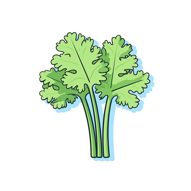 Vector of a flat icon vector of a bunch of broccoli on a white background