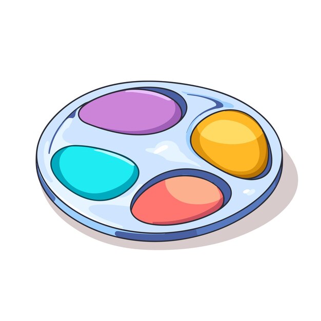 Vector vector of a flat icon vector of a paint palette with various colors on a white background