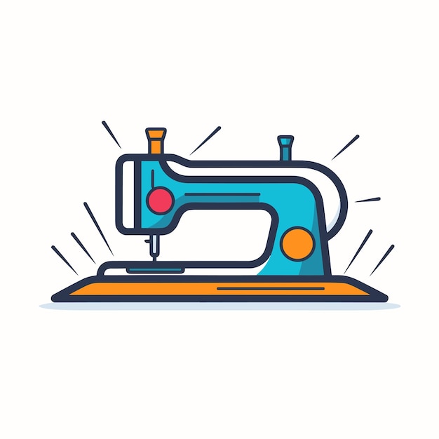 Vector vector of a flat icon vector of a sewing machine on a white background