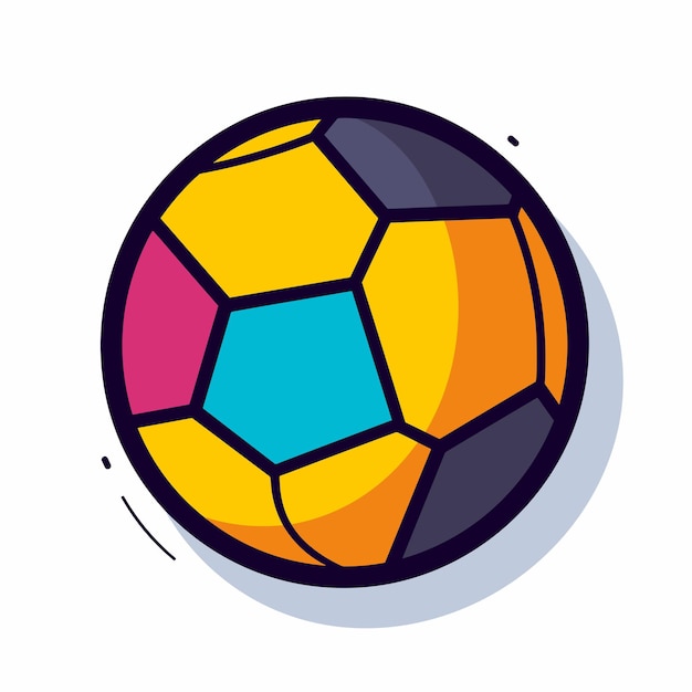 Vector flat icon of a vibrant soccer ball on a clean white background