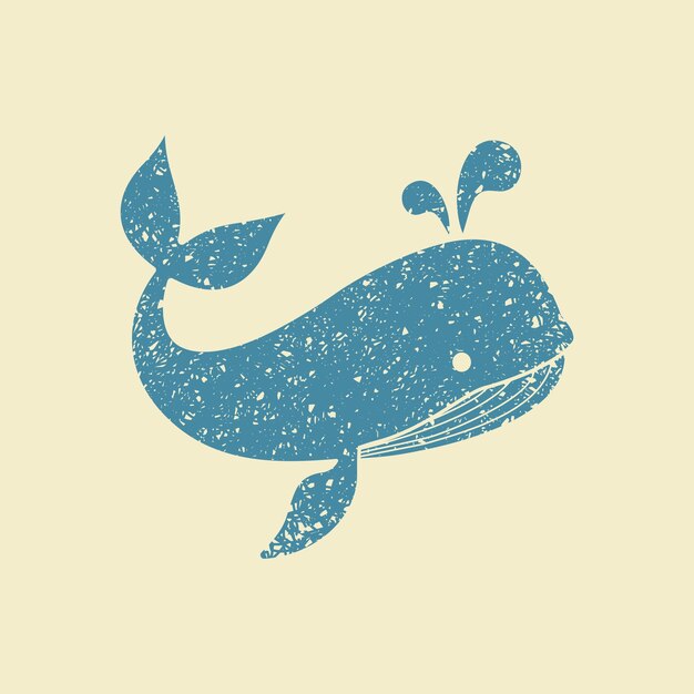 Vector flat icon of a whale