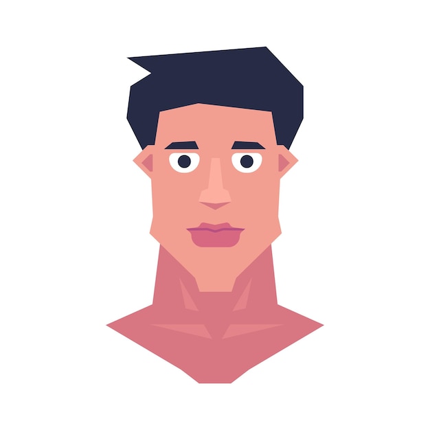 Vector flat illustration of a brutal gigachad face