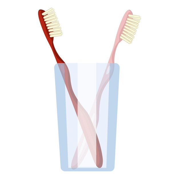 Vector Flat Illustration Couple of Toothbrushes