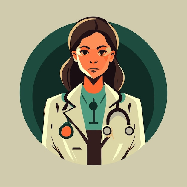 Vector vector flat illustration design woman doctor