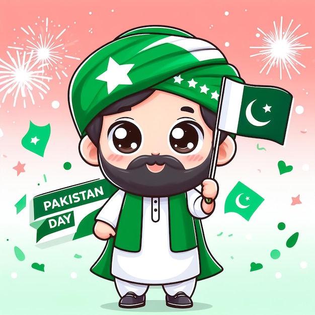 Vector flat illustration for pakistan day celebration