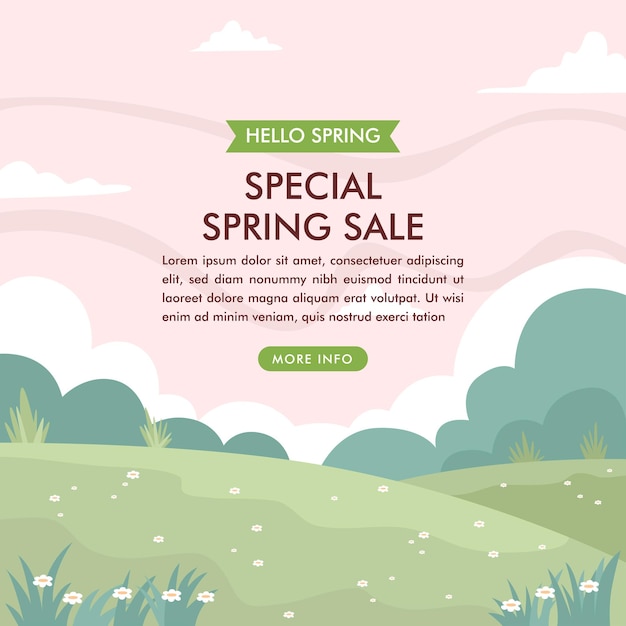 Vector vector flat illustration spring background