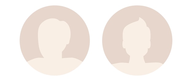 Vector flat illustration Stylish pastel profile of a woman and a man Avatar user profile person icon silhouette profile picture Suitable for social network profiles iconsx9