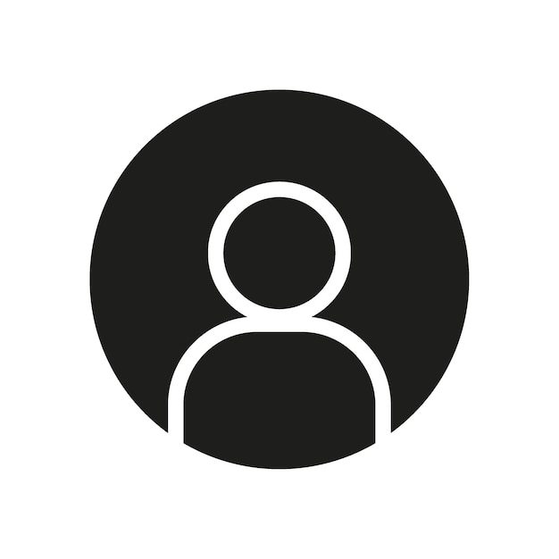 vector flat illustration in white color in a black circle avatar user profile person icon gender neutral silhouette profile picture suitable for social network profiles icons screensaversx9xa