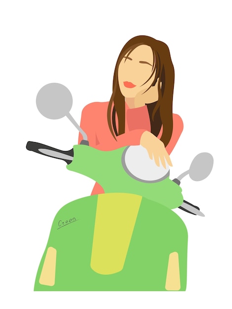 Vector vector flat illustration with woman