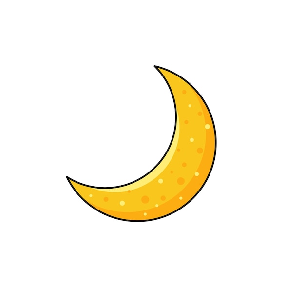 Vector flat illustration yellow moon