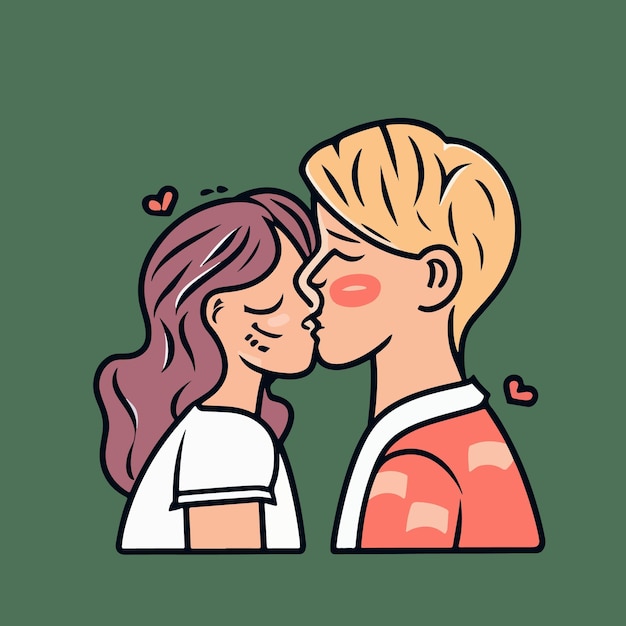 vector flat international kissing day illustration with couple