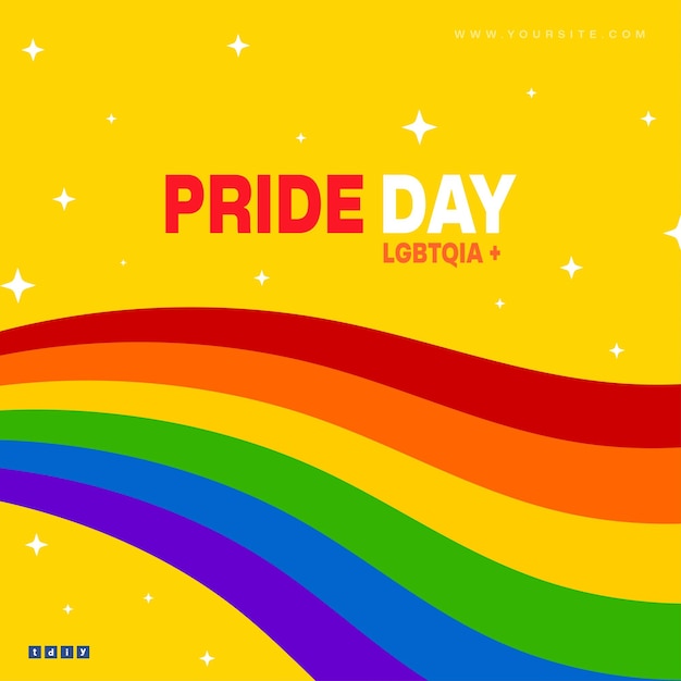 Vector flat lgbt pride month social media template