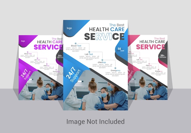 vector flat medical flyer design template