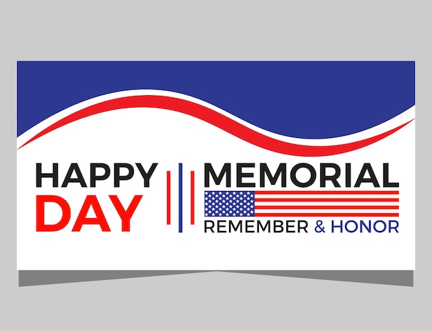 vector flat memorial day social media cover template