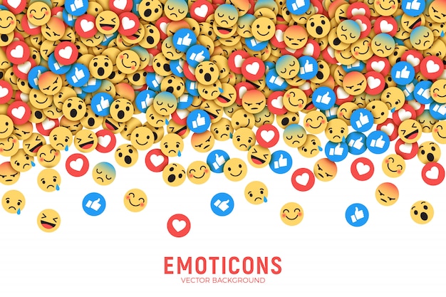 Vector flat modern facebook emoticons conceptual abstract art illustration