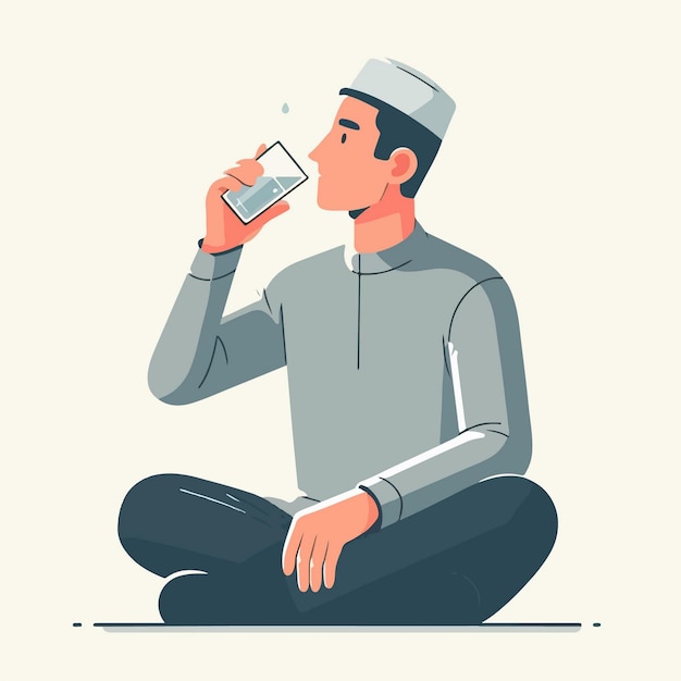 vector flat muslim man illustration