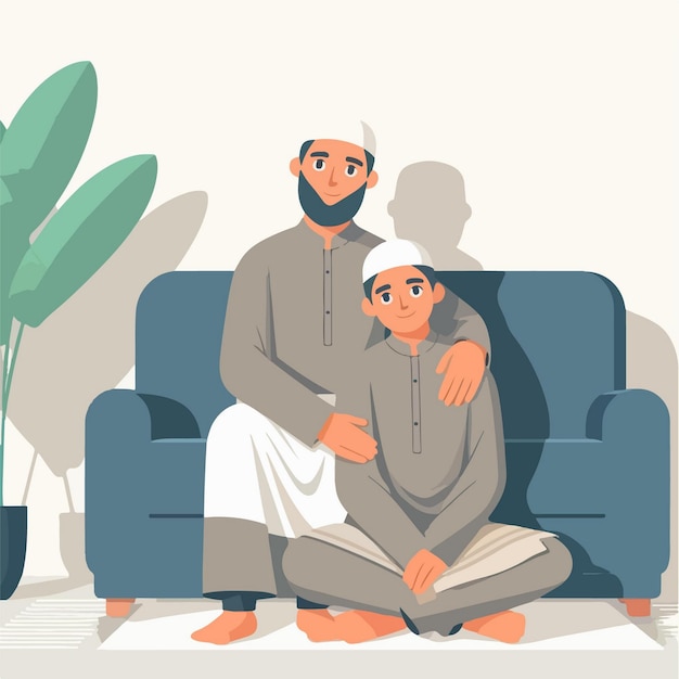 Vector vector flat muslim man illustration