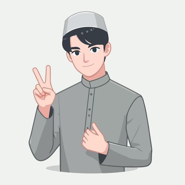 vector flat muslim man illustration