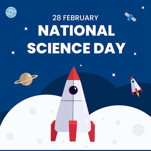 国立科学の日ポスターのベクトル フラット