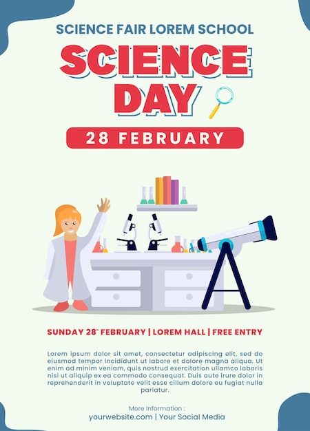 Vector vector flat of national science day poster