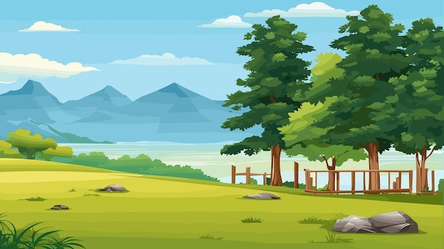 vector a flat nature background