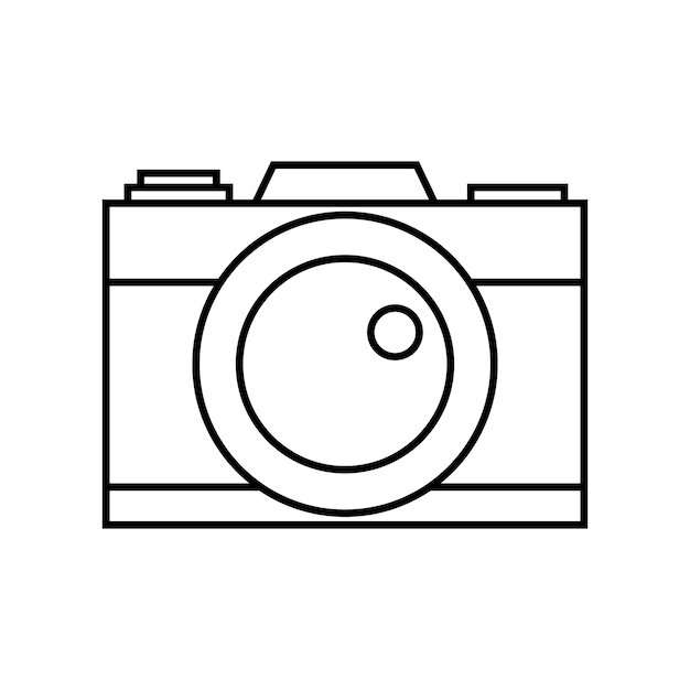 Vector flat outline photo camera icon