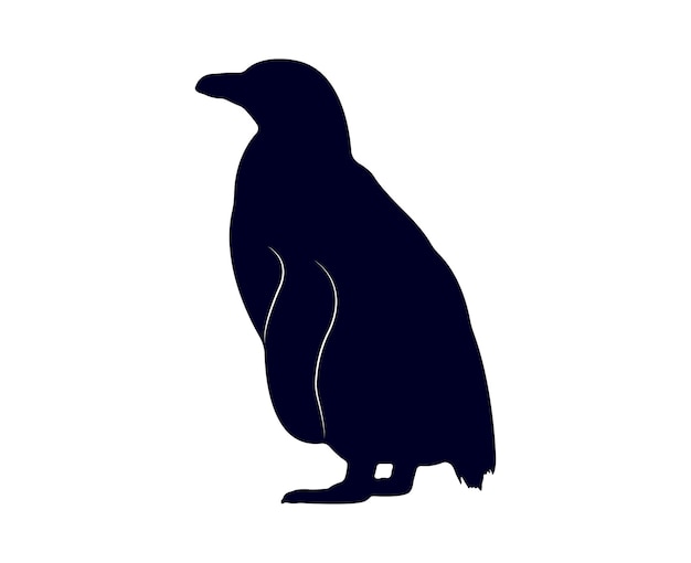 Vector vector flat penguin silhouette isolated on white background