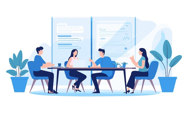 vector flat people on business teamwork illustration flat illustration