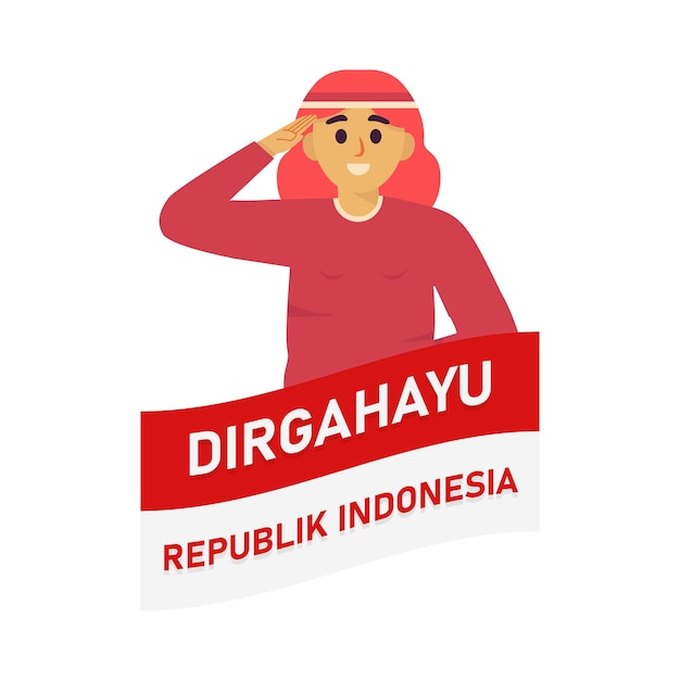 vector flat people dirgahayu republik indonesian