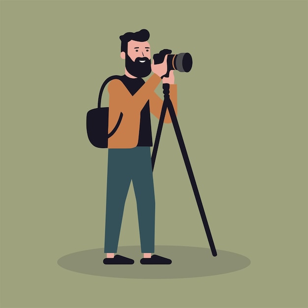 Vector vector flat photographer 3