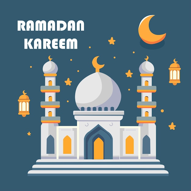 vector flat ramadan kareem ramadan mubarok