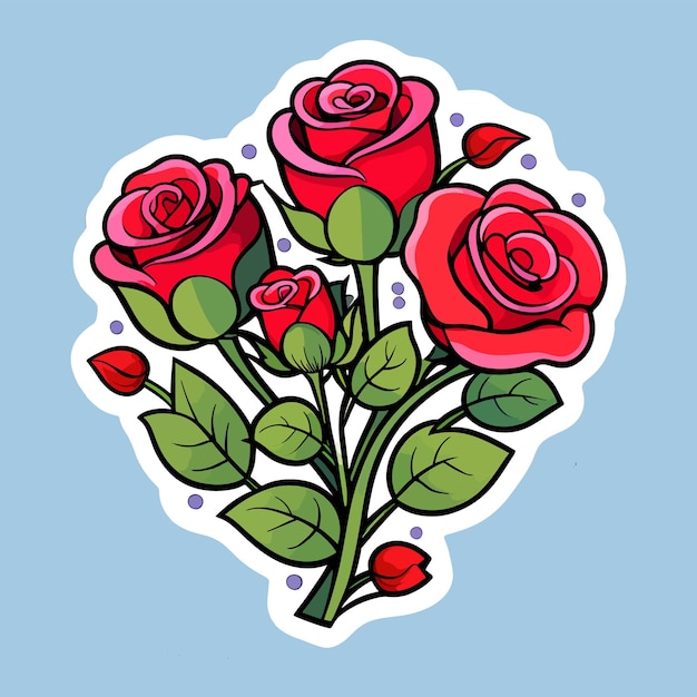 Vector vector flat red roses