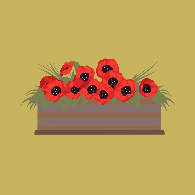 Vector vector flat remembrance day illustration