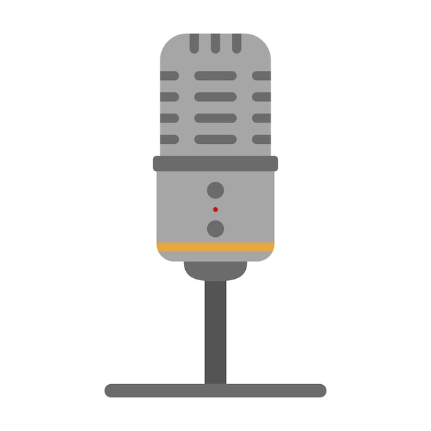 Vector flat retro microphone on white background