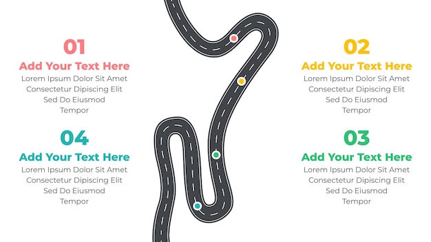 Vector flat roadmap infographic template