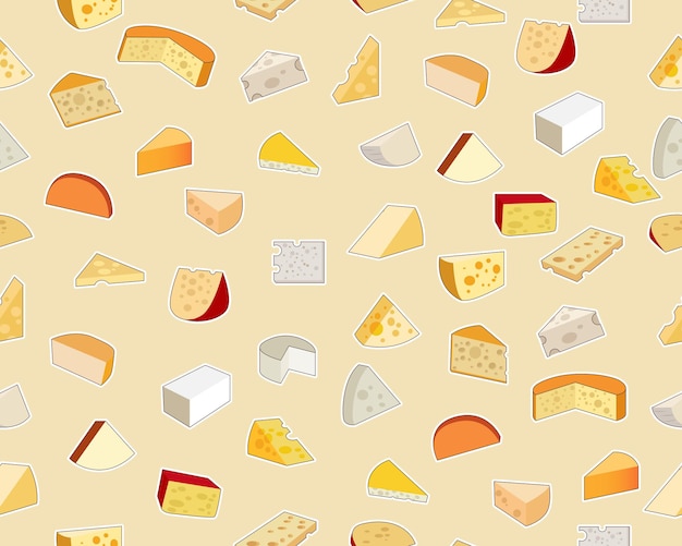 Vector vector flat seamless texture pattern cheese
