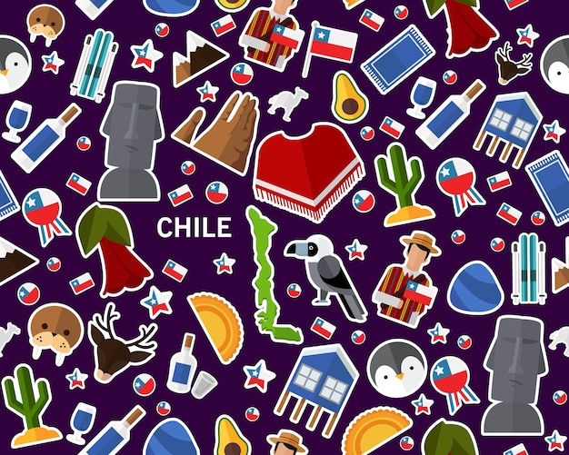 Vector flat seamless texture pattern chile 